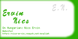 ervin nics business card